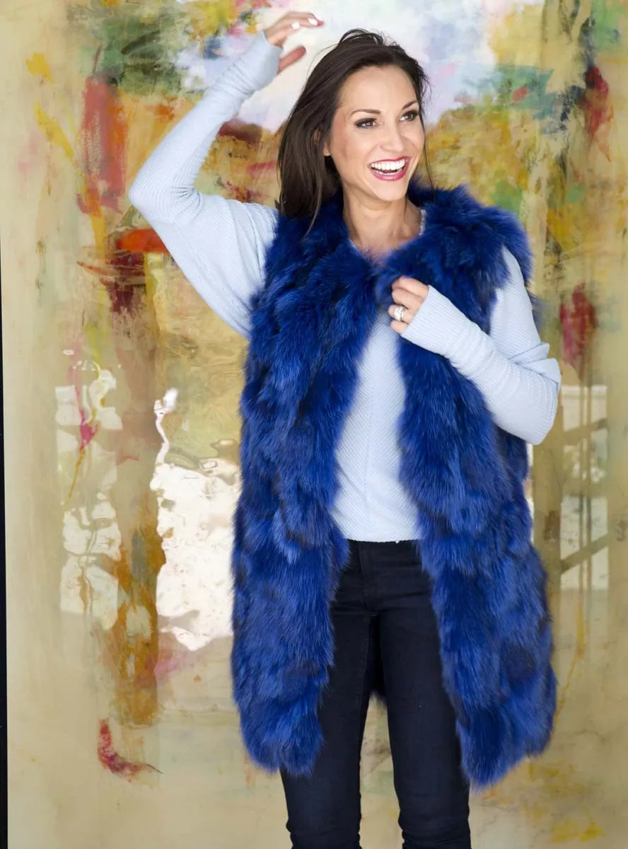 Women's Long Fox Fur Vest