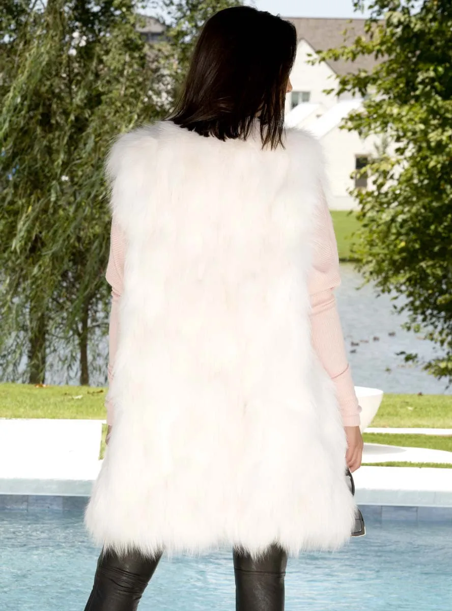 Women's Long Fox Fur Vest