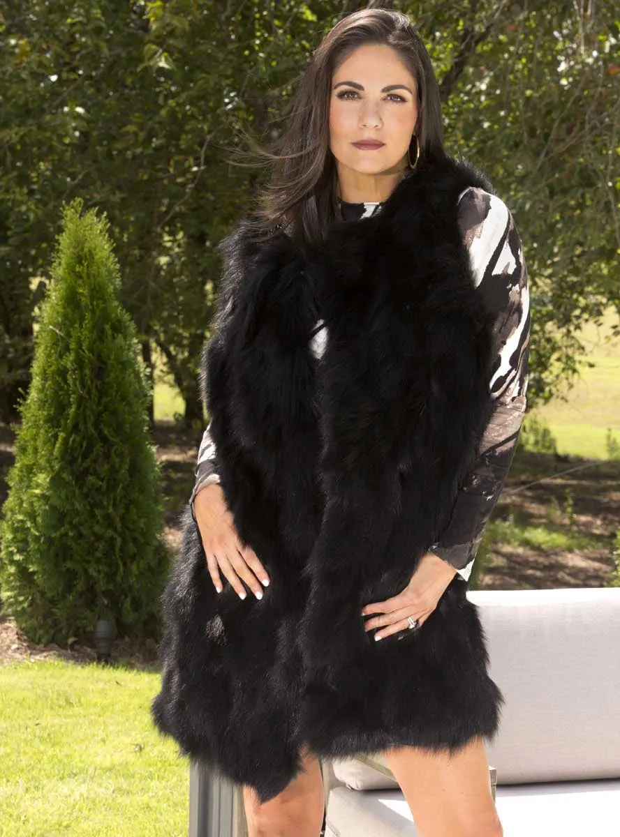 Women's Long Fox Fur Vest